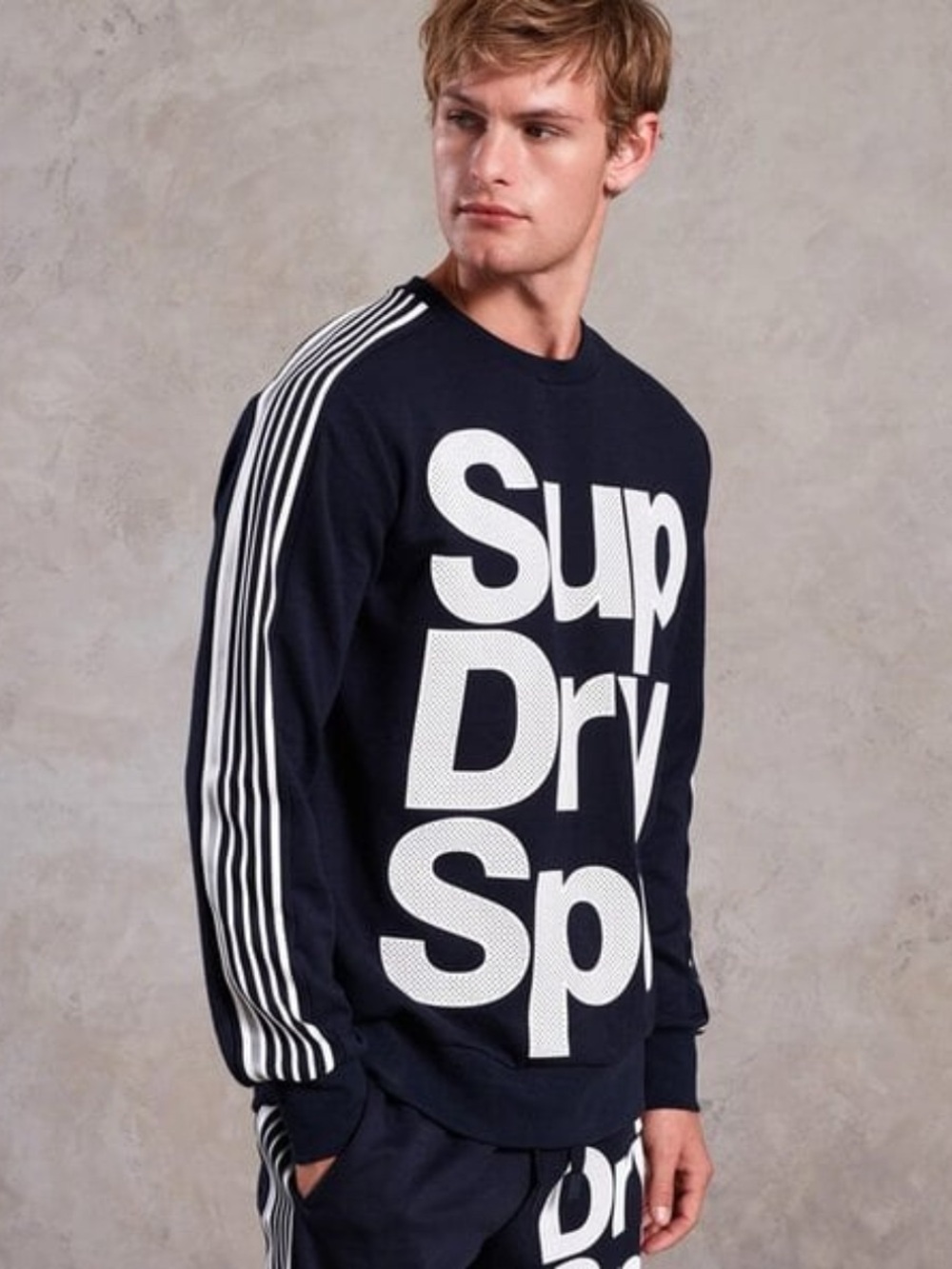 Superdry Sport Combat Regular Fit Pullover Sweatshirt Textured Print